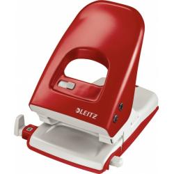 Punch hole Leitz 5138, red, up to 40 sheets, metal