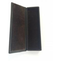 Souvenir box, 5.5 x 18 cm, black, leather 1614-069