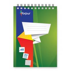 Notebook with a spiral Forpus, A6/70, Squared  0723-004