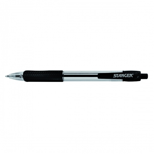 STANGER Ball Point Pens 1.0 Softgrip retractable, black, 1pcs 18000300039