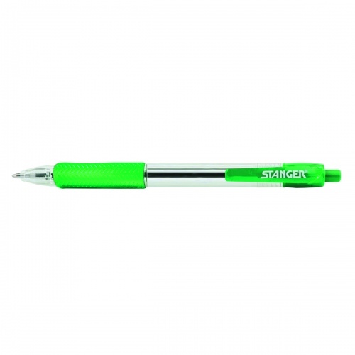 STANGER Ball Point Pens 1.0 Softgrip rertactable, green, 1pcs 18000300041