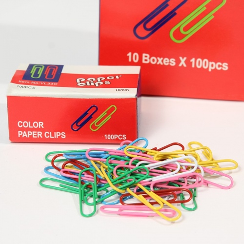 Color paper clip 28 mm, 100 pcs 853284