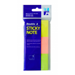 Double A Sticky notes Neon 38x51 mm, Mix 3 Colors