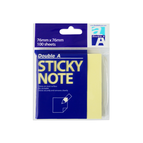 Double A Sticky notes Pale Yellow 76x76 mm, 100 sheet
