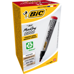 BIC permanent MARKER ECO 2000 2-5 mm, red, Pouch 12 pcs 000033