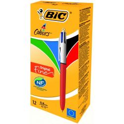 BIC Ballpoint pens 4 COLOURS FINE BOX12 BCL EU, 12 pcs 233843