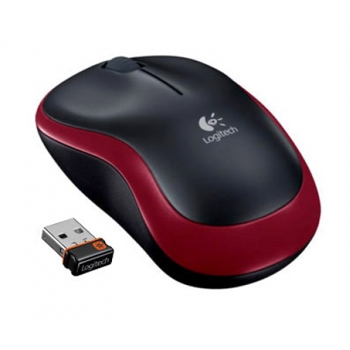 LOGITECH M185 cordless Notebook Mouse USB black red