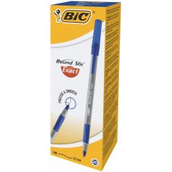 BIC Ballpoint pens ROUND STIC EXACT 0.8 mm blue, Pouch 20 pcs 340879