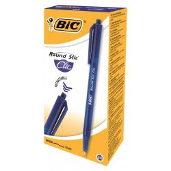 BIC Ball pen Round Stic Clic, 1.0 mm Blue, Pouch 20 pcs 379640