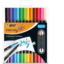 BIC Intensity Dual Tip Felt pens 2 in 1, 12-pack