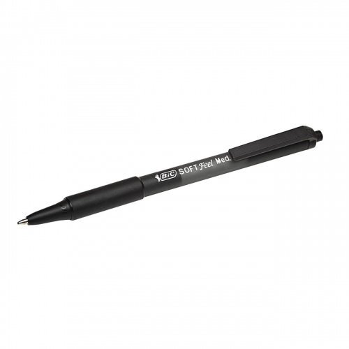 BIC Ballpoint pens SOFTFEEL CLIC 1.0 mm, black, Pouch 1 pcs, 914360