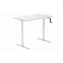 Height adjustable table Up Up, white frame, manual height adjustment,