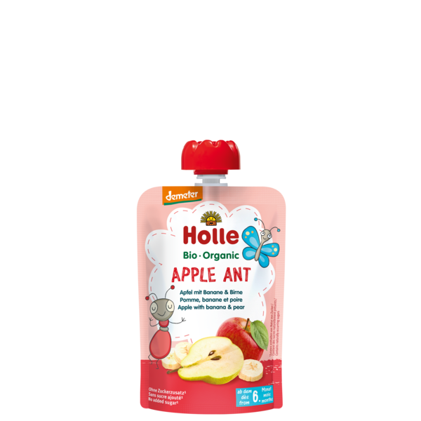 Holle Apple Ant - Pouch apple with banana & pear 100 g