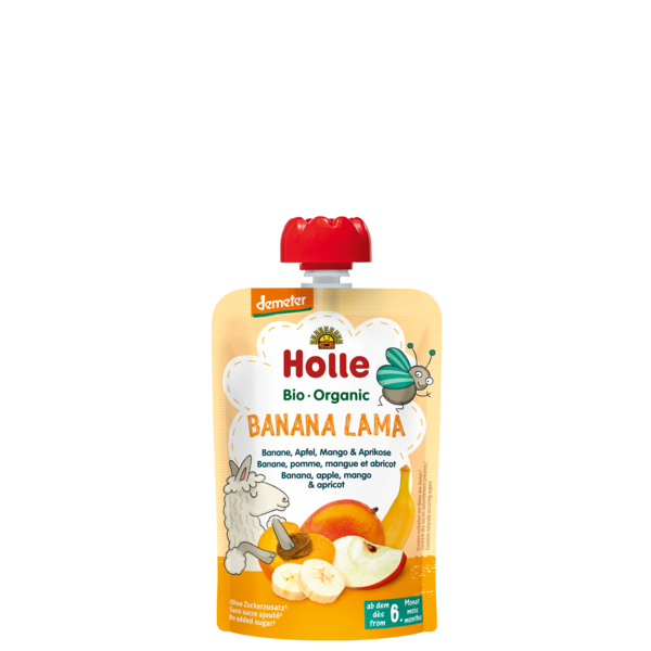 Holle Banana Lama - Pouch banana, apple, mango & apricot 100 g