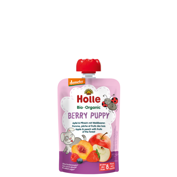 Holle Berry Puppy - Pouch apple & peach with fruits of the forest 100 g