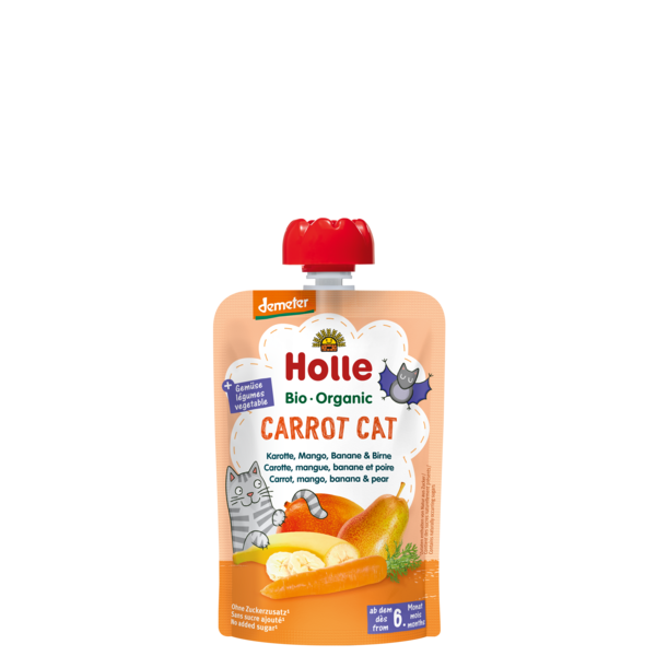 Holle Carrot Cat - Pouch carrot, mango, banana & pear 100 g