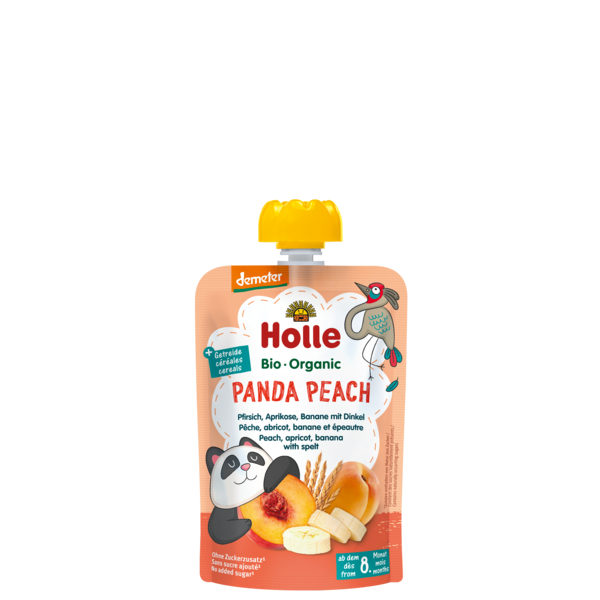 Holle Panda Peach - Pouch peach, apricot, banana with spelt 100 g