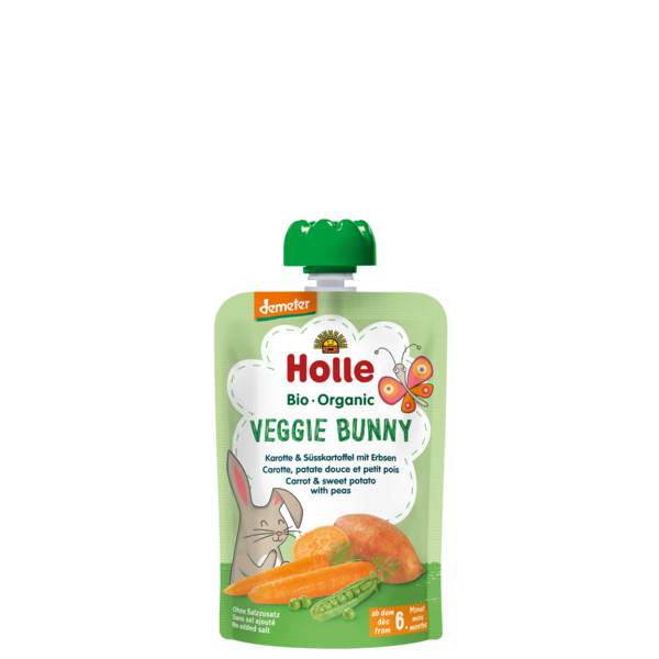 Holle Veggie Bunny - Pouch carrot & sweet potato with peas 100 g