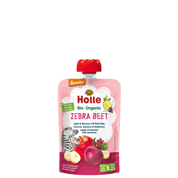 Holle Zebra Beet - Pouch apple & banana with beetroot 100 g