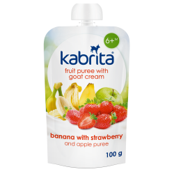 Kabrita Banana, Strawberry and Apple puree with sweet goat milk cream 100 g