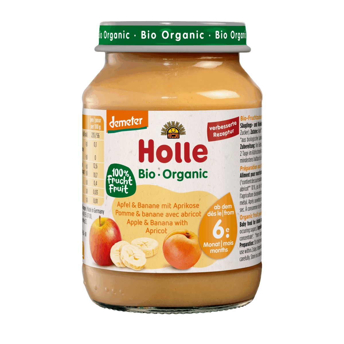 Holle Apple & Banana with Apricot Puree 190 g