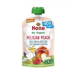Holle Pelican Peach – Pouch Peach, Strawberry, Apple & Oats 100 g